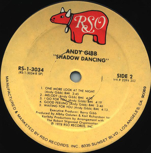 Andy Gibb : Shadow Dancing (LP, Album, Spe)
