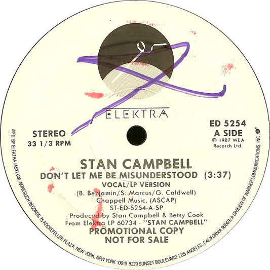 Stan Campbell : Don't Let Me Be Misunderstood (12", Promo)