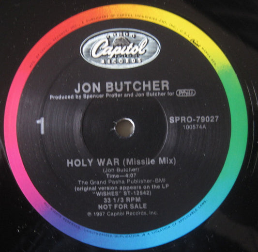 Jon Butcher : Holy War (12", Promo)
