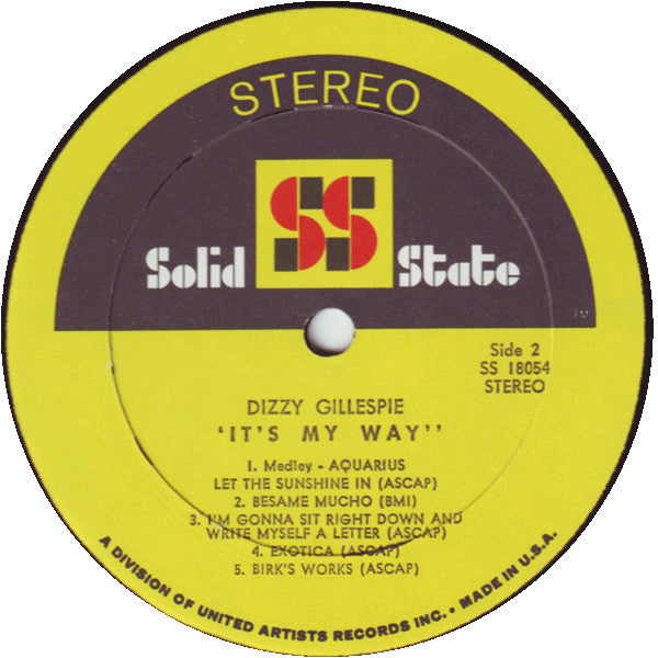 Dizzy Gillespie : It's My Way (LP, Album)