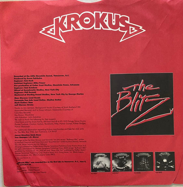 Krokus : The Blitz (LP, Album, RCA)