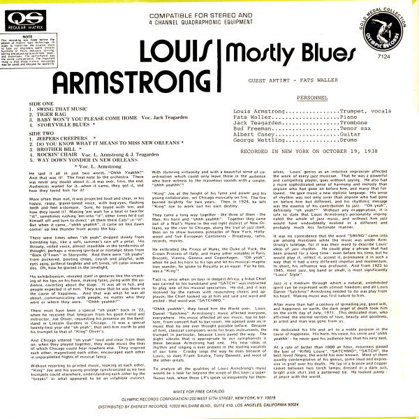 Louis Armstrong : Mostly Blues (LP, Album, Quad)