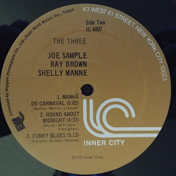 Joe Sample / Ray Brown / Shelly Manne : The Three (LP, Album)