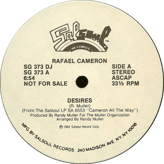 Rafael Cameron : Desires (12", Single, Promo)