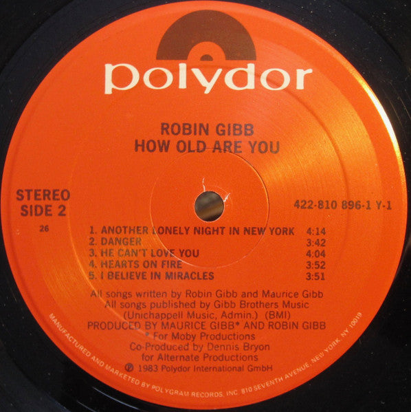 Robin Gibb : How Old Are You? (LP, Album, 26)