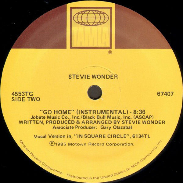 Stevie Wonder : Go Home (12", Single)