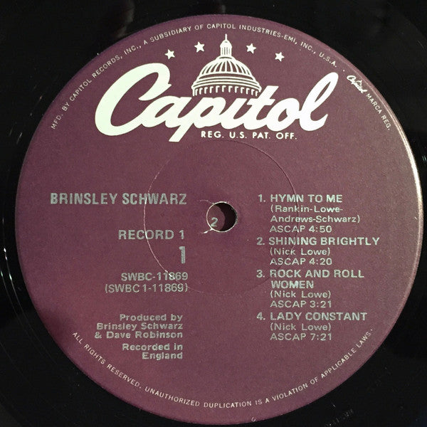 Brinsley Schwarz : Brinsley Schwarz (LP, Album, RE + LP, Album, RE + Comp, Jac)