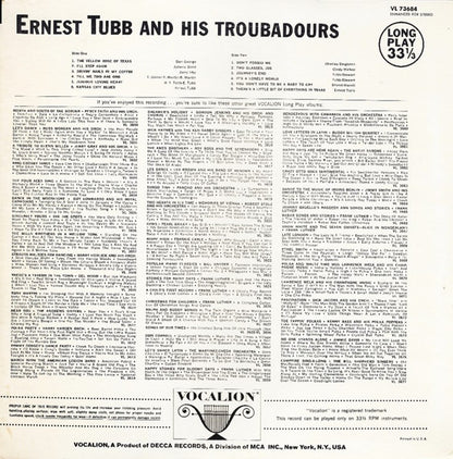 Ernest Tubb And His Texas Troubadours : Ernest Tubb And His Texas Troubadours (LP)