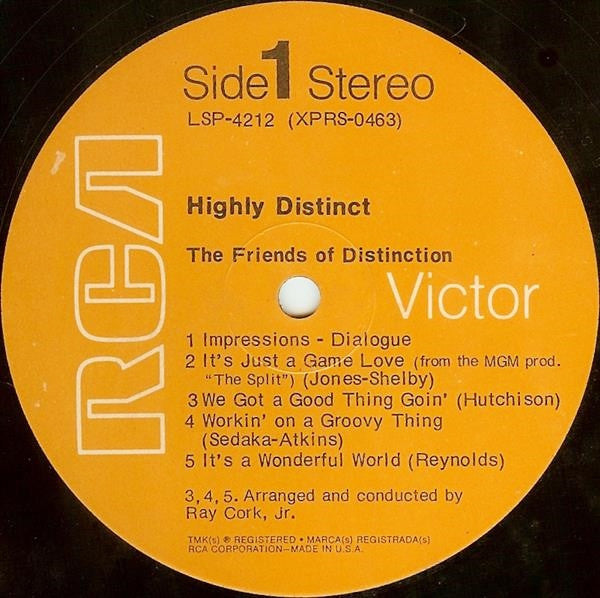 The Friends Of Distinction : Highly Distinct (LP, Album)