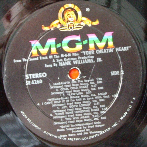 Hank Williams Jr. : Your Cheatin' Heart (Original Motion Picture Sound Track) (LP, Album)