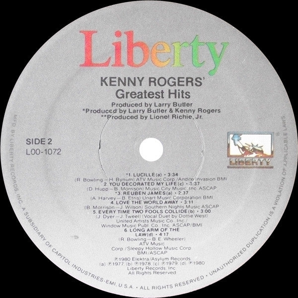 Kenny Rogers : Greatest Hits (LP, Comp)