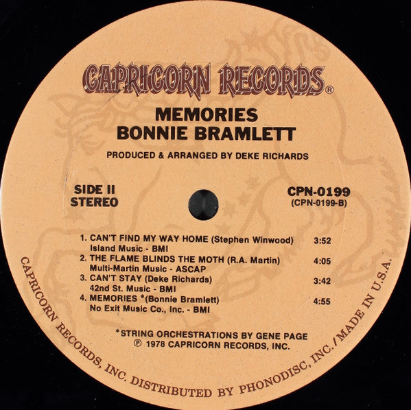 Bonnie Bramlett : Memories (LP, Album, Ter)