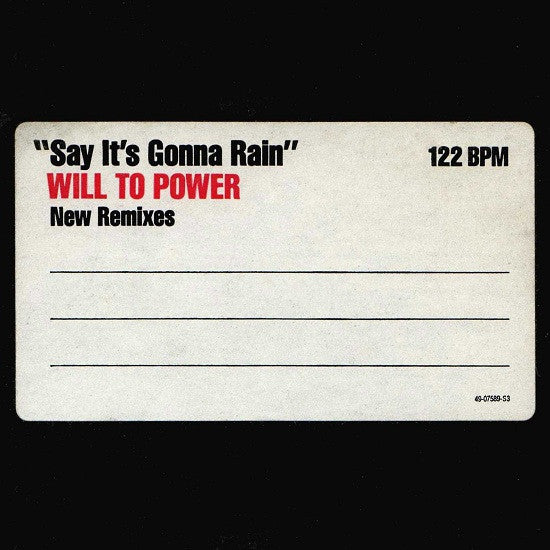 Will To Power : Say It's Gonna Rain (New Remixes) (12")