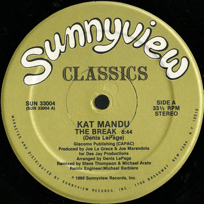 Kat Mandu / The Sunshine Band : The Break  / Black Water Gold  (12")