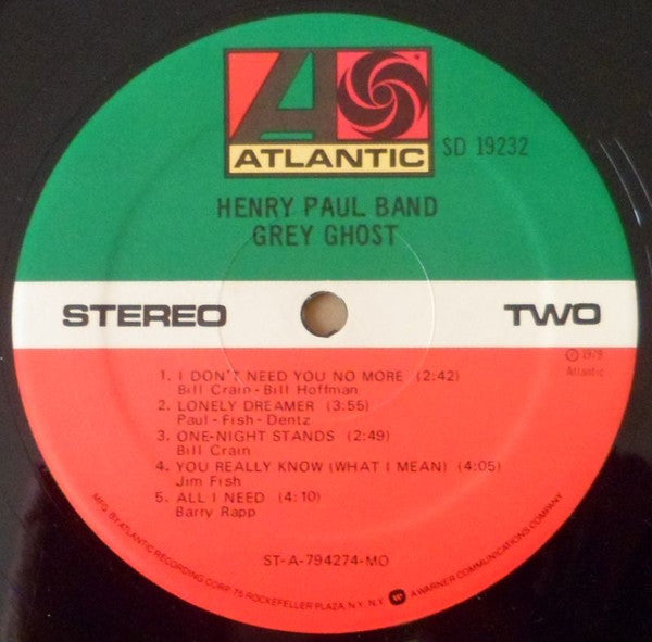 Henry Paul Band : Grey Ghost (LP, Album, MO )