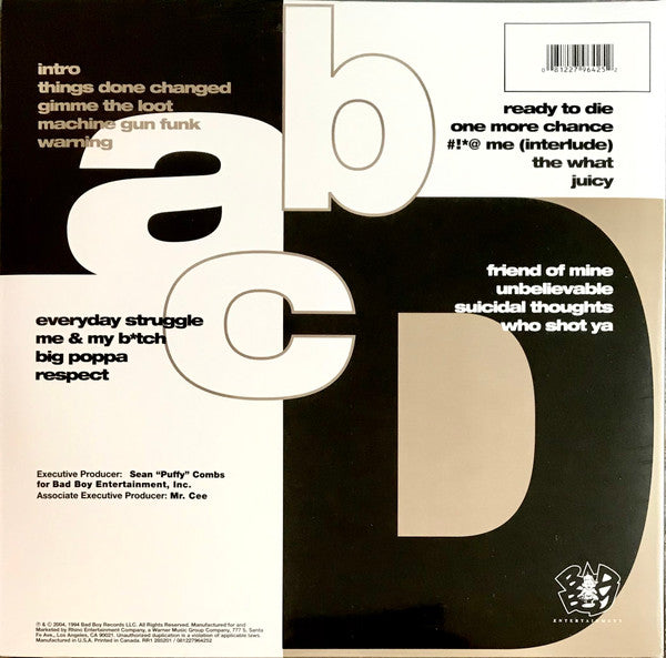 Notorious B.I.G. : Ready To Die (2xLP, Album, RE, Gat)