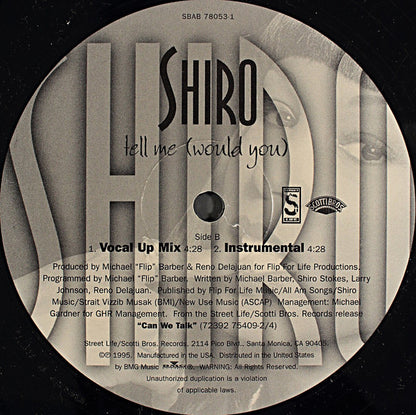Shiro : Tell Me (Would You) (12")