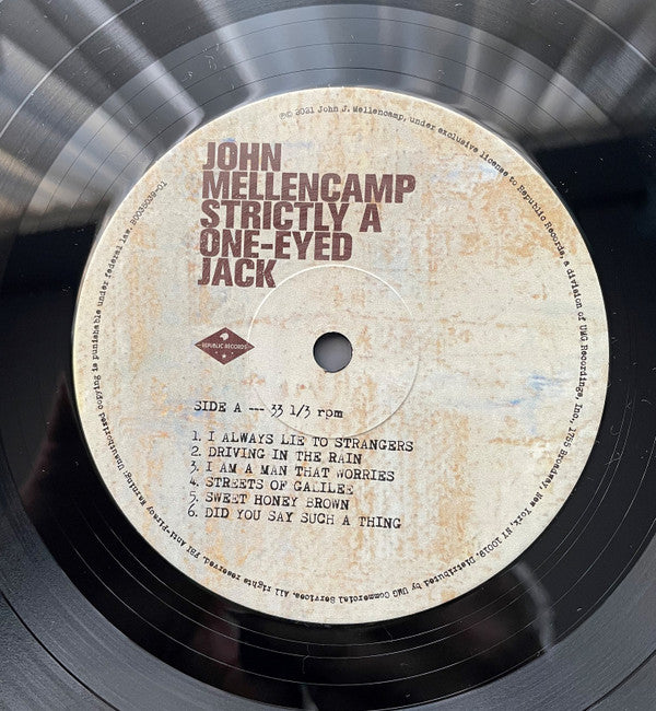 John Cougar Mellencamp : Strictly A One-Eyed Jack (LP, Album)