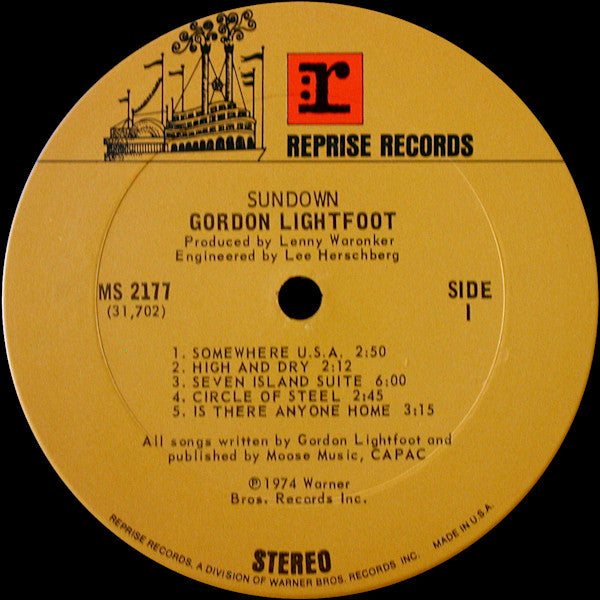 Gordon Lightfoot : Sundown (LP, Album, Ter)