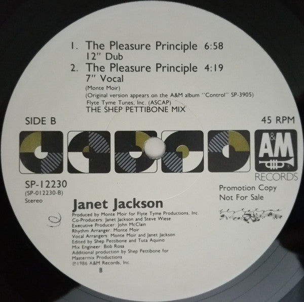 Janet Jackson : The Pleasure Principle (12", Promo)