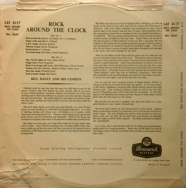 Bill Haley And His Comets : Rock Around The Clock (LP, Album, Comp)