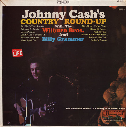 Johnny Cash With The The Wilburn Brothers And Billy Grammer : Johnny Cash's-Country Round-up (The Authentic Sounds Of Country & Western Music) (LP, Comp)