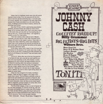 Johnny Cash With The The Wilburn Brothers And Billy Grammer : Johnny Cash's-Country Round-up (The Authentic Sounds Of Country & Western Music) (LP, Comp)