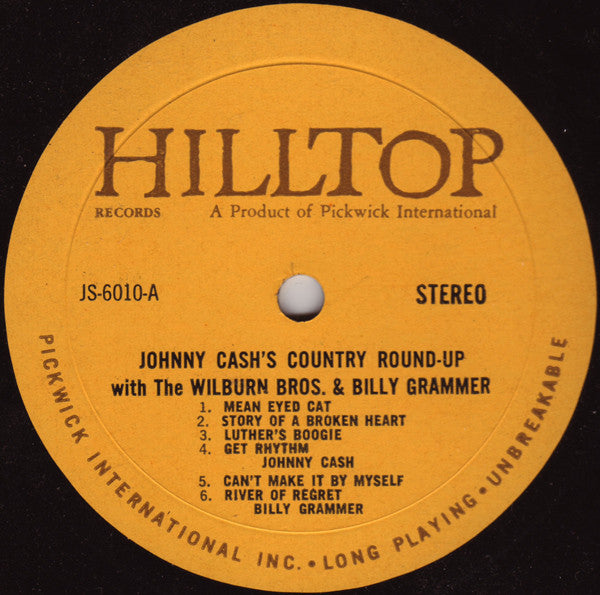 Johnny Cash With The The Wilburn Brothers And Billy Grammer : Johnny Cash's-Country Round-up (The Authentic Sounds Of Country & Western Music) (LP, Comp)