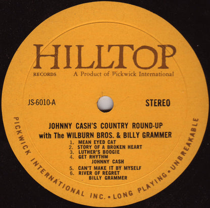 Johnny Cash With The The Wilburn Brothers And Billy Grammer : Johnny Cash's-Country Round-up (The Authentic Sounds Of Country & Western Music) (LP, Comp)