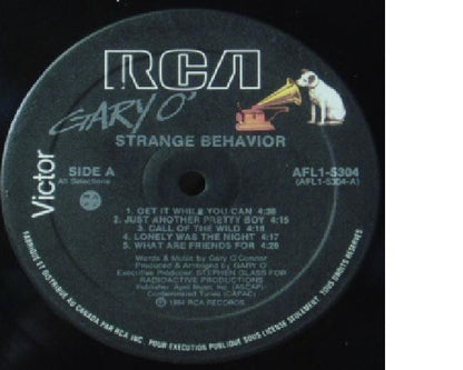 Gary O'Connor : Strange Behavior (LP, Album, RP)