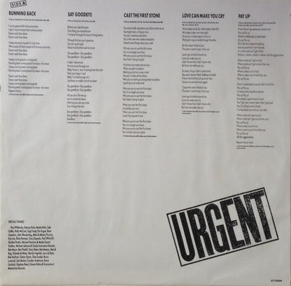 Urgent (2) : Cast The First Stone (LP, Album)