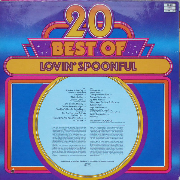 The Lovin' Spoonful : 20 Best Of Lovin' Spoonful (LP, Comp)