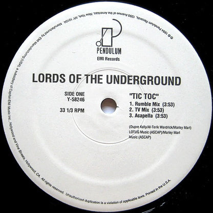 Lords Of The Underground : Tic Toc (12")