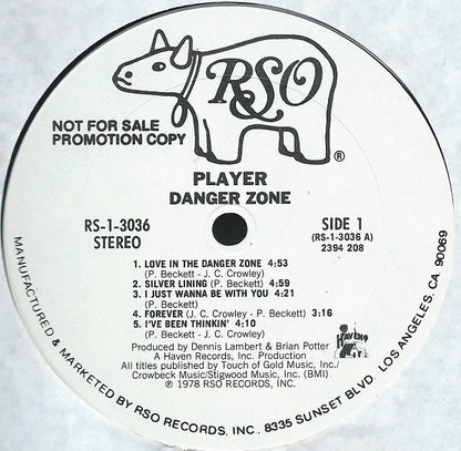 Player (4) : Danger Zone (LP, Album, Promo, Ter)