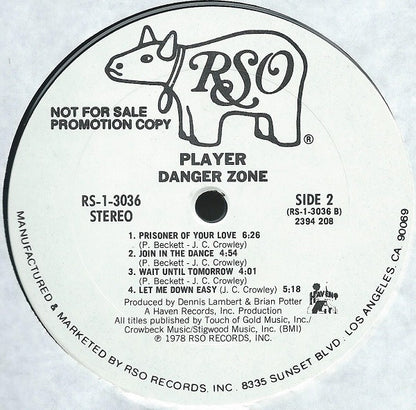 Player (4) : Danger Zone (LP, Album, Promo, Ter)