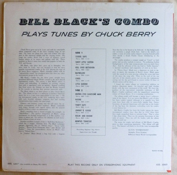 Bill Black's Combo : Plays Tunes By Chuck Berry (LP, Album)