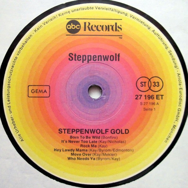 Steppenwolf : Gold (Their Great Hits) (LP, Comp, RE)