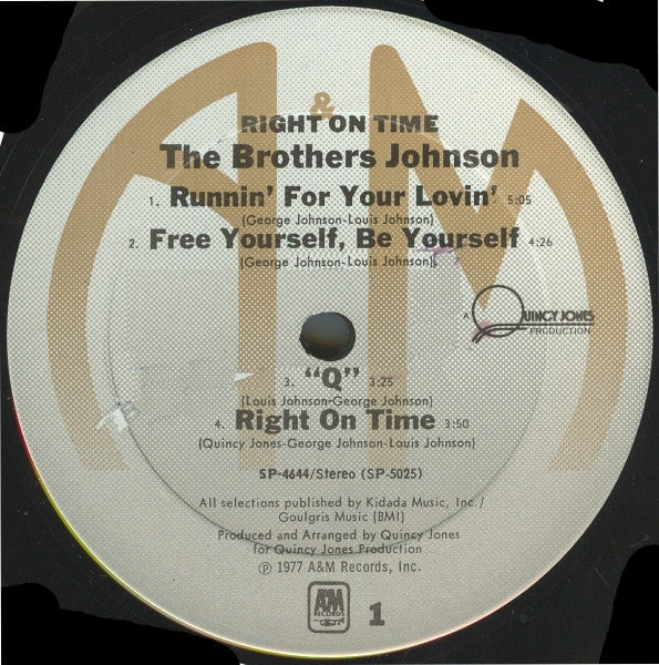 Brothers Johnson : Right On Time (LP, Album, Ter)