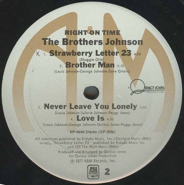Brothers Johnson : Right On Time (LP, Album, Ter)