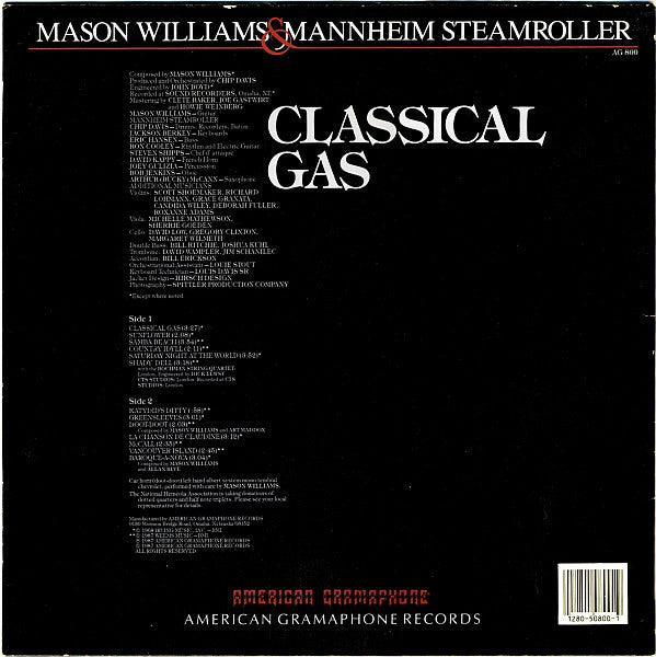 Mason Williams & Mannheim Steamroller : Classical Gas (LP, Album)
