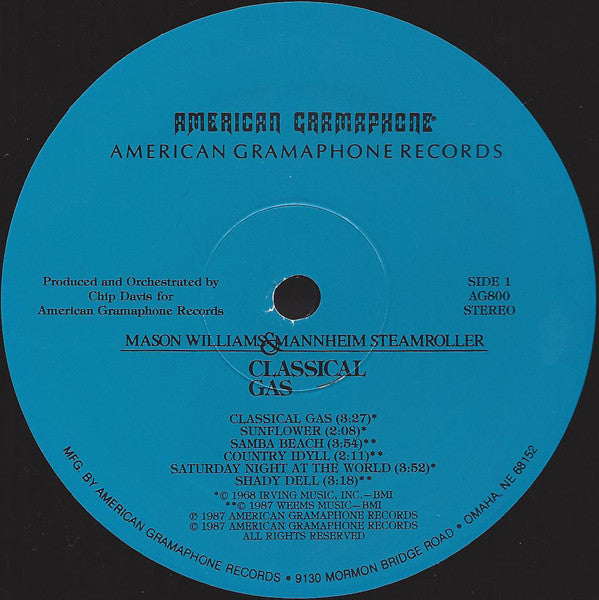 Mason Williams & Mannheim Steamroller : Classical Gas (LP, Album)