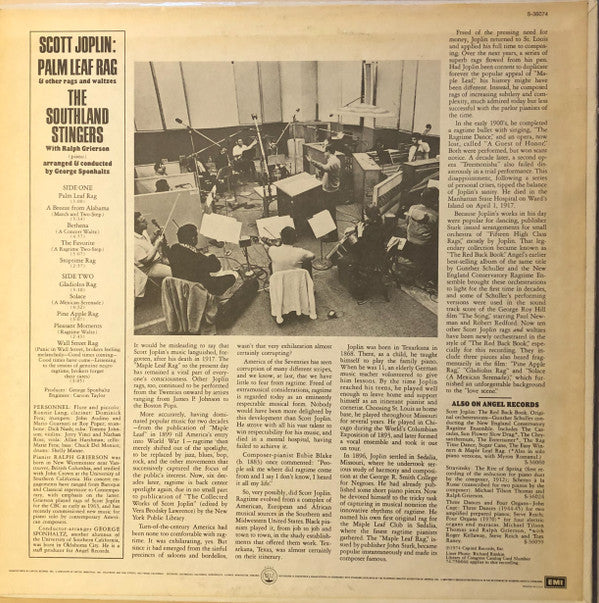 Scott Joplin : The Southland Stingers With Ralph Grierson, George Sponhaltz : Palm Leaf Rag (LP, Album)