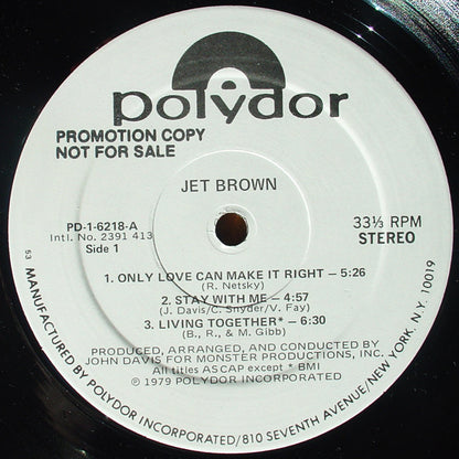 Jet Brown : Jet Brown (LP, Album, Promo)