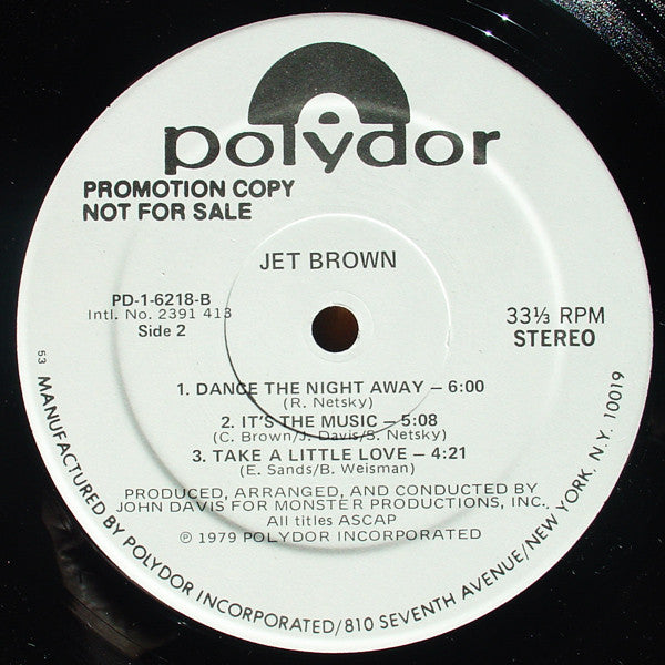 Jet Brown : Jet Brown (LP, Album, Promo)