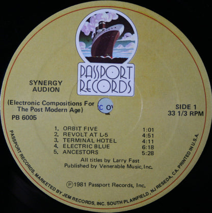 Synergy (3) : Audion (Electronic Compositions For The Post Modern Age) (LP, Album)