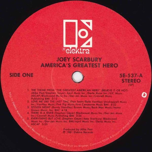 Joey Scarbury : America's Greatest Hero (LP, Album, Spe)