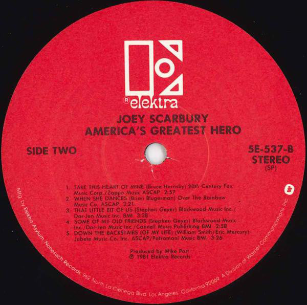 Joey Scarbury : America's Greatest Hero (LP, Album, Spe)