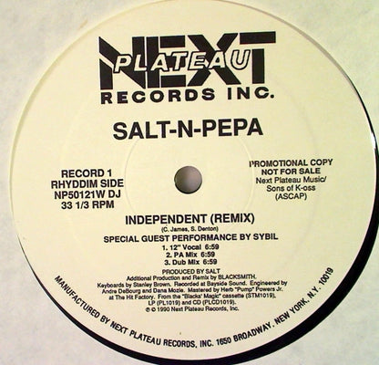 Salt 'N' Pepa : Independent (Remix) (2x12", Promo)