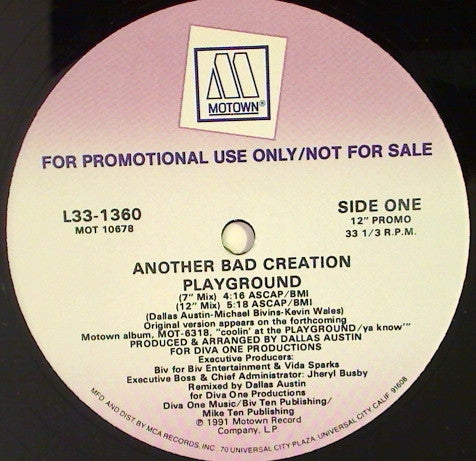 Another Bad Creation : Playground (12", Promo)