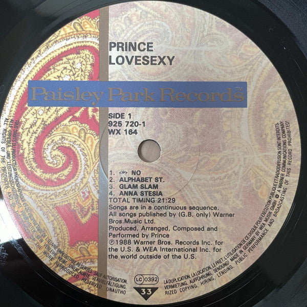 Prince : Lovesexy (LP, Album)